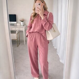 Vintage G.W Dusty Rose Pants Suit Set | Spring Office Workwear